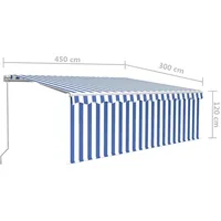 VidaXL Markise 450 x 300 cm blau