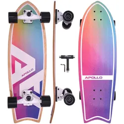 Apollo Midi Longboard Surfskate Pro Rainbow