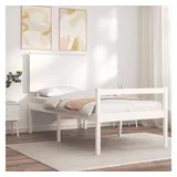 vidaXL Seniorenbett Mit Kopfteil Weiß Massivholz Vidaxl896227