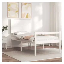 vidaXL Seniorenbett Mit Kopfteil Weiß Massivholz Vidaxl896227