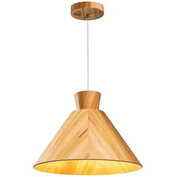 Conical Pendelleuchte aus Teak Holz konisch