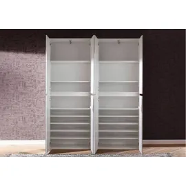 trendteam Garderoben-Set Mirror 8 Türen weiß