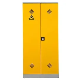 Gürkan Umweltschrank 111087 lichtgrau, rapsgelb 92,0 x 42,0 x 195,0 cm, aufgebaut