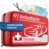 HELDENWERK KFZ Verbandstasche nach aktueller Norm 2025 - Europaweit Nutzbar - Erste Hilfe Set Auto Verbandskasten DIN 13164:2022 (StVO konform)