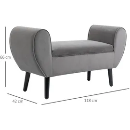Homcom Sitzbank mit Stauraum Samtartiges Polyester Gummiholz