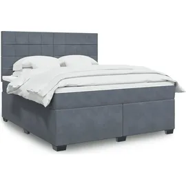 vidaXL Boxspringbett 180 x 200 cm Dunkelgrau