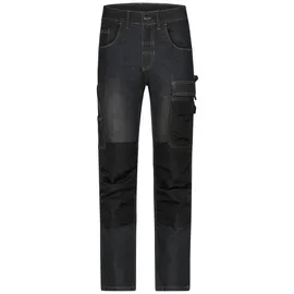 James & Nicholson Herren Workwear Stretch-Jeans Jeanshose JN875 black denim 28