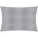 Lumaland Sonnensegel Rechteckig | 2 x 3 Meter | Wetterbeständiger Sonnenschutz inkl. Befestigungsseile | Terrasse, Garten & Balkon Schattenspender aus HDPE mit UV Schutz [Hellgrau]