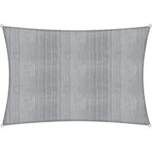 Lumaland Sonnensegel Rechteckig | 2 x 3 Meter | Wetterbeständiger Sonnenschutz inkl. Befestigungsseile | Terrasse, Garten & Balkon Schattenspender aus HDPE mit UV Schutz [Hellgrau]