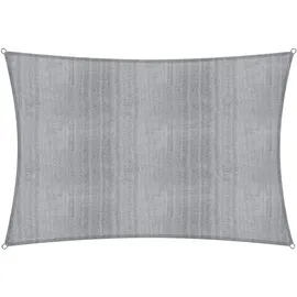 Lumaland Sonnensegel Rechteckig | 2 x 3 Meter | Wetterbeständiger Sonnenschutz inkl. Befestigungsseile | Terrasse, Garten & Balkon Schattenspender aus HDPE mit UV Schutz [Hellgrau]