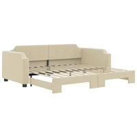 VidaXL Tagesbett Ausziehbar Creme 90x200 cm Stoff1886860