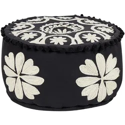 Pouf PATRI Schwarz Baumwolle 50 cm 50 cm