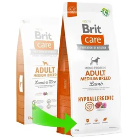 Brit Care DogAdult Medium Breed Lamm & Reis 12 kg