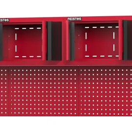 feistos Werkstatteinrichtung Novo 2 Metall Werkstattschrank schwarz | rot 45,7x264x198cm