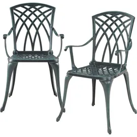 casa.pro Bistro-Set Vena 3-tlg. Dunkelgrau/Grün