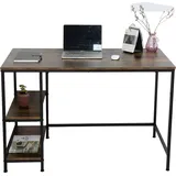 VDD Industrial Vintage Design Desk Tough - Computertisch - Industriedesign mit Ablagefächern - Schwarz
