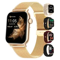 Siltcon® Seréa Smartwatch Damen Gold – Telefonfunktion – 100+ Sportmodi – Herzfrequenz – Schlafmonitor – 5 Bänder - Gold
