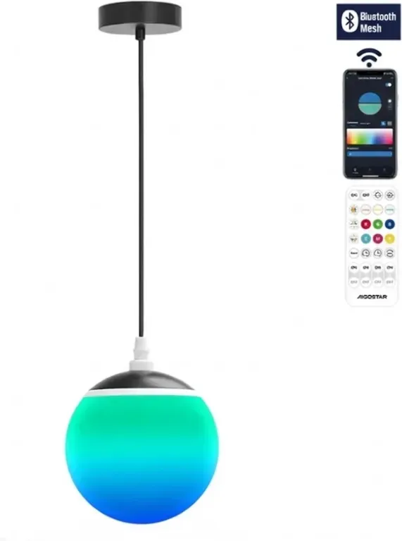 Aigostar Bluetooth Mesh, Smart Solar Pendelleuchte 20W RGBCCT Bunte Glühbirne