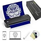 TATELF Stencil Drucker Tattoo A4 Thermodrucker Bluetooth Tattoo Drucker Maschine Wireless mit 2600mAh Battery 20 Blätter Transferpapier, eine Rolle Thermopapier für Android und iOS Phone & PC