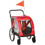 PawHut 2-in-1 Hundeanhänger & Hundebuggy, bis 20 kg, Hundefahrradanhänger, Fahrradanhänger, Hundewagen für Mittelgroße Hunde, Oxford  Aosom