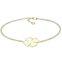 Elli PREMIUM Kleeblatt Glücksbringer 375 Gelbgold Armbänder & Armreife   Damen 
