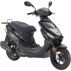 Motorroller LUXXON "ECO (45km/h), 50 ccm, City-Roller, EFI", schwarz, Motorroller, ohne Topcase, 45 km/h, Euro 5, Kraftstoffeinspritzung (EFI), Lenkerschloss, Cityroller, 3 PS, B:66cm H:111cm L:173,5cm, Topseller