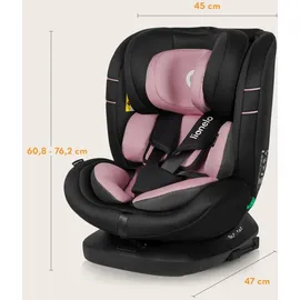 lionelo Bastiaan i-Size Kindersitz ab Geburt 0-36 kg Isofix Top Tether 360 Grad drehbar Rückwärts Vorwärts Seitenschutz 5-Punkt-Sicherheitsgurte Dri-Seat (Rosa Rose)
