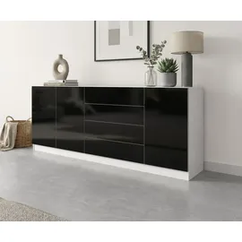 borchardt Möbel Vaasa 190 x 79 x 35 cm Schwarz/Weiß
