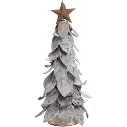 Chic Antique Deko Weihnachtsbaum aus Birkenrinde mit Stern, H36/Ø17 cm natur