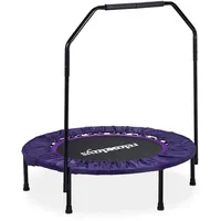 Relaxdays Trampolin mit Haltestange 102 cm Lila