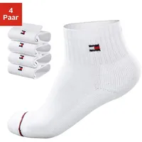 Kurzsocken TOMMY HILFIGER, Herren, Gr. 39-42, weiß, Baumwolle, Baumwollmischung, Elasthan, gemustert, unifarben, elastisch, Socken, mit weichem Frottee