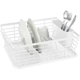 Wenko Geschirrabtropfer Mod. Drip, weiß, Metall/Kunststoff, 36x15x30 cm, mit abnehmbarem Besteckkorb und Abtropfschale
