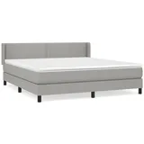 vidaXL Boxspringbett mit Matratze Hellgrau 180x200 cm Stoff