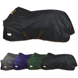 Marengos by Bucas - Weidedecke 1200D Irish Turnout | als Regendecke & Übergangsdecke | wasserdichte Outdoordecke mit Innenfutter & Kreuzbegurtung | Schwarz/Orange in Größe 125cm (ohne Füllung)