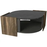 moebel17 Couchtisch Walnuss Marmor Optik