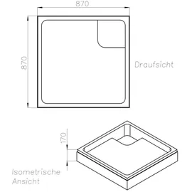 Schulte Duschwanne Cala - Komplettset inkl. Fußgestell und Ablaufgarnitur