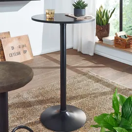 FineBuy Bartisch Ø 60 cm Schwarz
