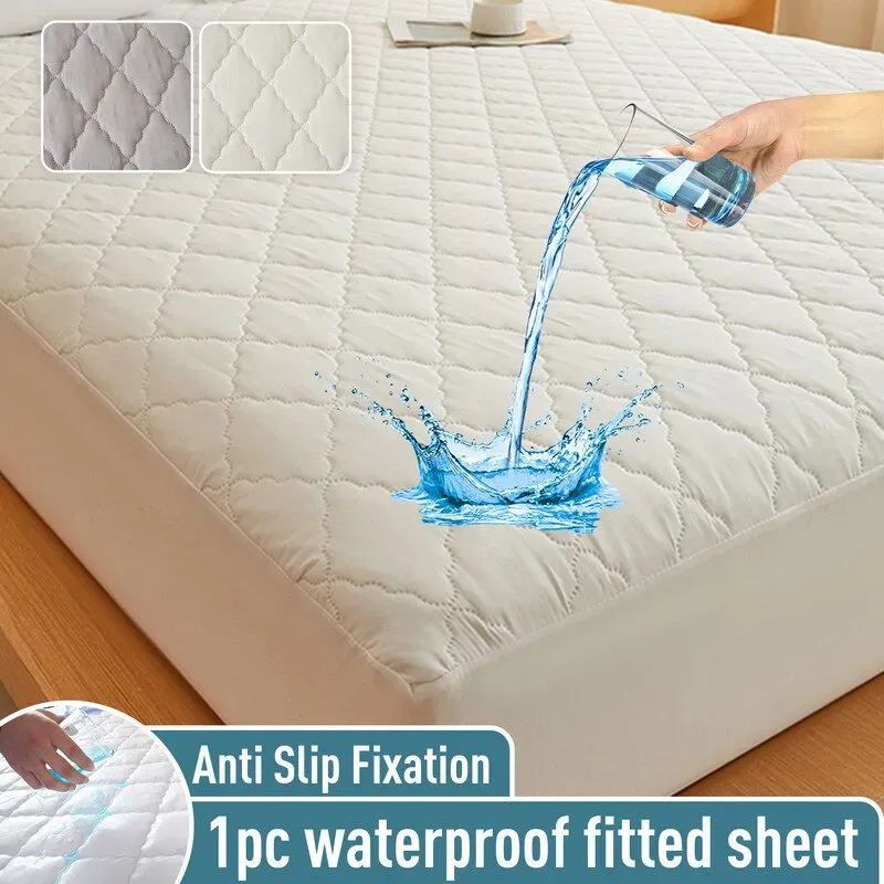 LeBonsoir Wasserdichter, gesteppter Matratzenschoner, extra tief 30 cm, aus Mikrofaser, passgenau für Doppelbett, maschinenwaschbar (200 x 200 cm), Weiß