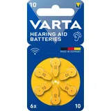 Varta 6er Blister Premium Hörgerätebatterien Gr. 10 Gelb 1,45 Volt 180 mAh Zink-Luft Hearing AID Batterien 24610101416