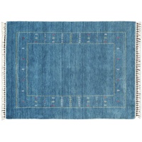 Moderner Teppich Lorry Buff GABBEH Home & Living 230 x 160 cm aus pflanzlicher Wolle in der Farbe Blau. Ideal für Jede Art von Umgebung: Küche, Badezimmer, Wohnzimmer, Schlafzimmer