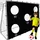 TRIZAND Fußballtor mit Torwand Weiß/Schwarz 21268