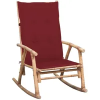 vidaXL Schaukelstuhl mit Kissen 1 St. rot