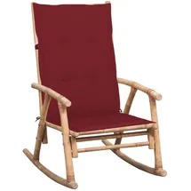 vidaXL Schaukelstuhl mit Kissen 1 St. rot