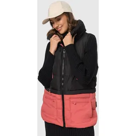 Marikoo Steppweste "Kiraraa", Damen, Gr. S (36), rot (schwarz, rouge), Obermaterial: 100% Polyester. Innenseite: 100% Polyester. Futter: 100% Polyester, Westen Steppweste, mit schönem Steppdesign