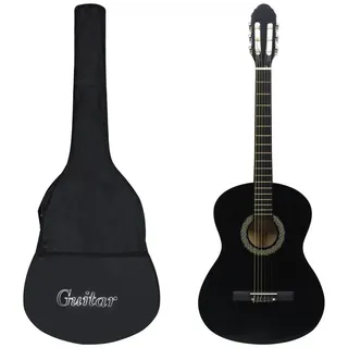 vidaXL Klassikgitarre für Anfänger mit Tasche Schwarz 4/4 39\""