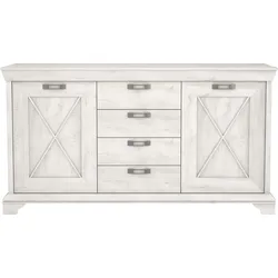 Highboard FORTE "Kashmir", weiß (pinia weiß), B:178,3cm H:95,9cm T:48,2cm, Dekorfolie, Sideboards, Breite 178 cm