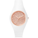 ICE WATCH 001350 ICE glitter White Rose Gold Medium, Silikon Weiß neu