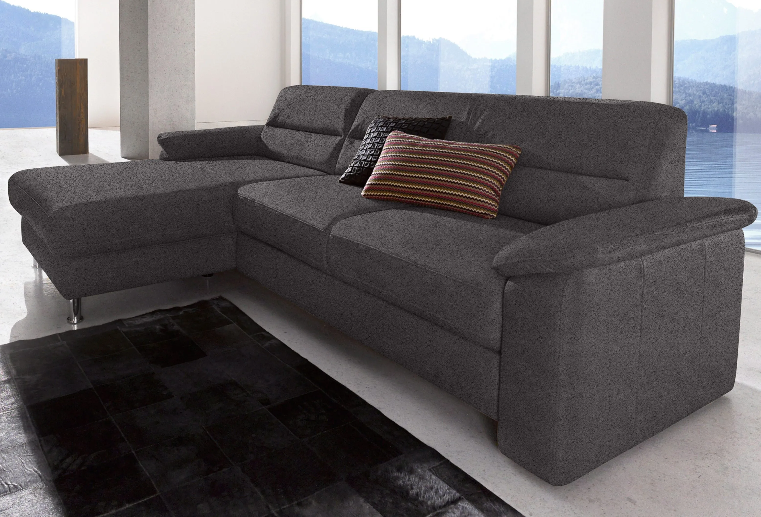 sit&more Ecksofa »Top Ascara L-Form«, inklusive Boxspring/Federkern-Polsterung, komfortablem Federkern sit&more anthrazit