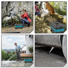 Yofidra Akku-Hochdruckreiniger 100 Bar Mobiler Hochdruckreiniger mit 2 Akkus 336l/h