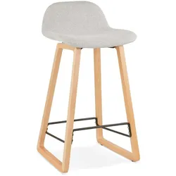 Thekenhocker Textil | 47cm Breite | Buchenholzbeine Komfort-Design | Hellgrau Beige | 120kg | Kadima Design